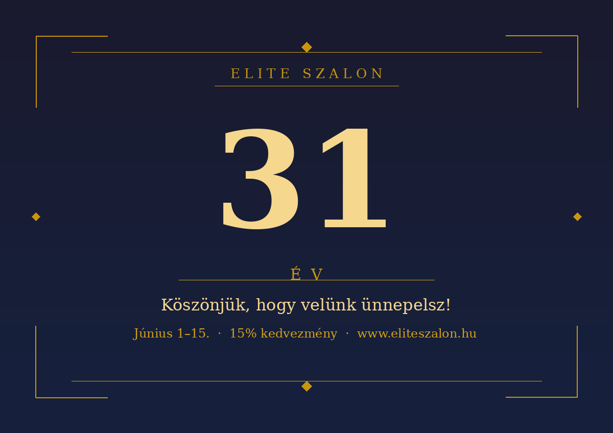 31 éves az Elite szalon — és ezt veled ünnepeljük!