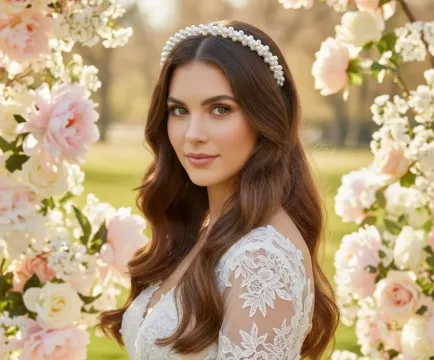 H033 menyasszonyi gyöngy hajráf