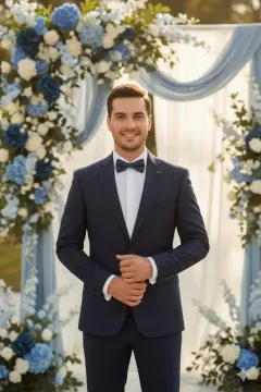 Masculini sötétkék slim öltöny vőlegényeknek